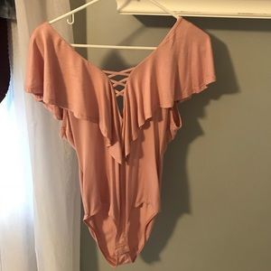 Charlotte Russe pink medium bodysuit